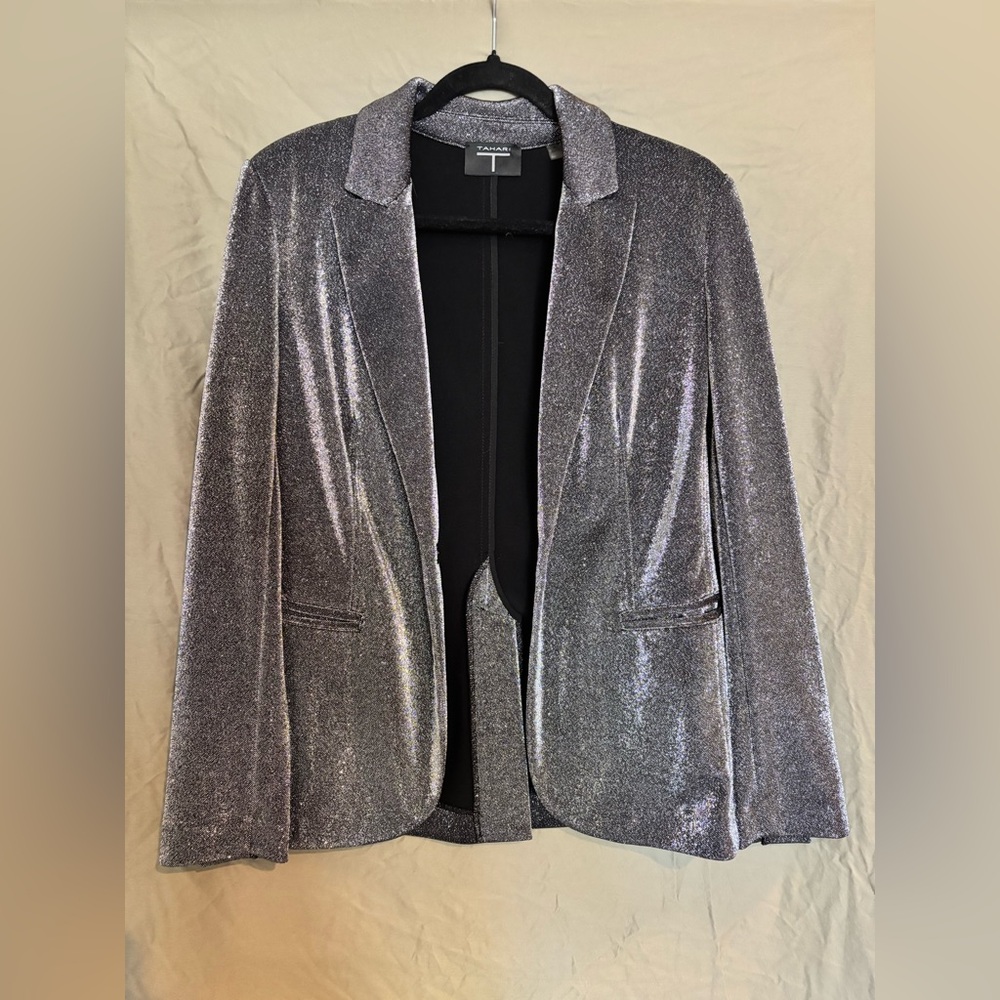 Tahari Shimmering Silver Women's Blazer